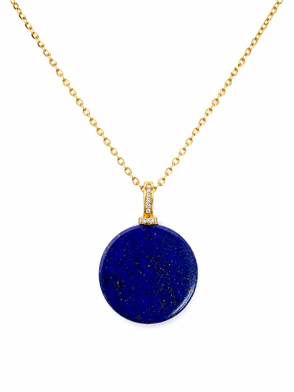 Lapis Circle Disk Pendant (#P74)